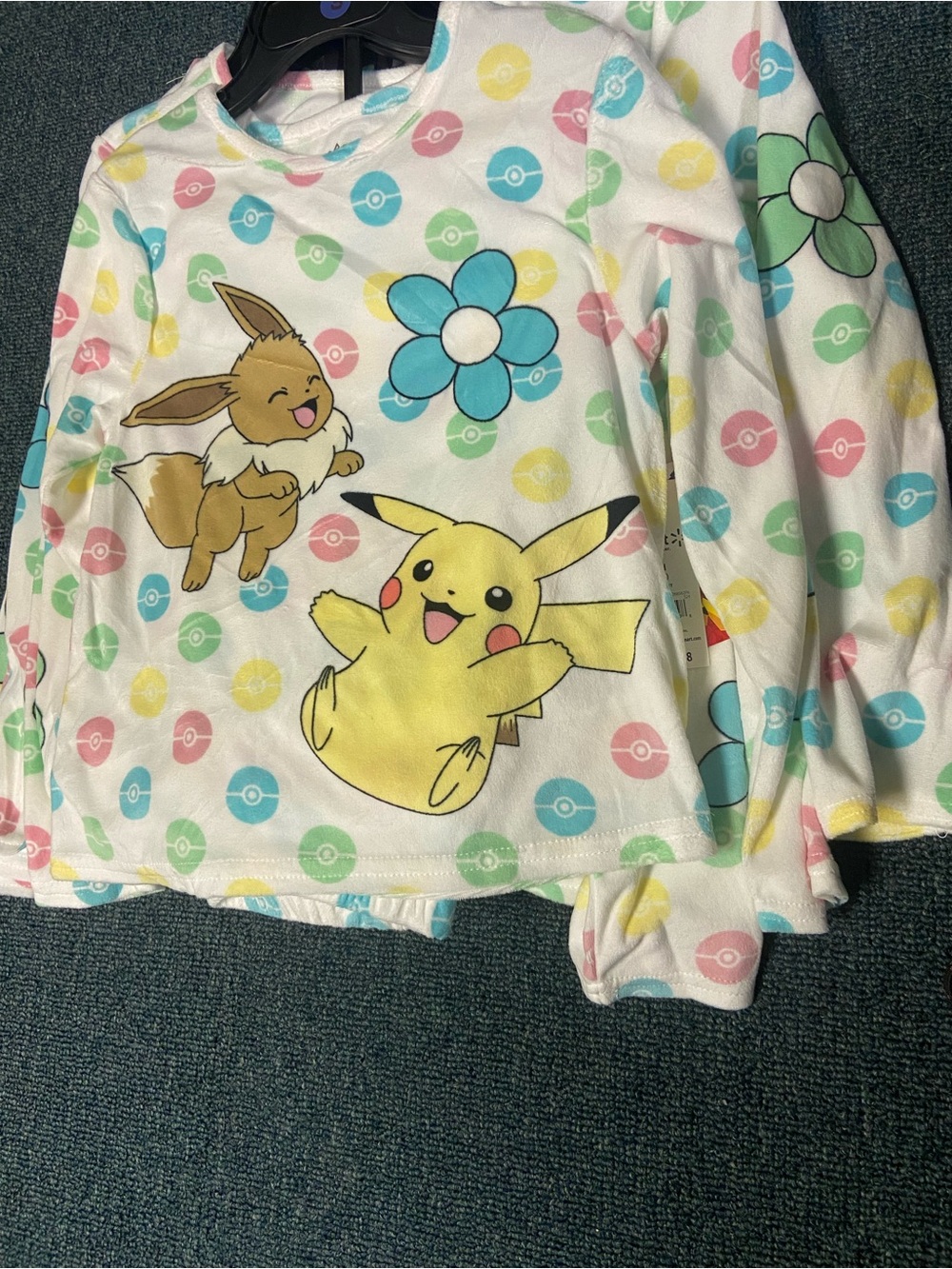 Pokémon Kids' Pikachu & Eevee White Pajamas
